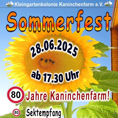 80 Jahre Jubiläum mit LasershowSommerfest in der Laubenpieperkolonie Kaninchenfarm e.V.